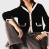 Velvet-effect cardigan Velvet-effect cardigan