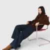 Wide jeans with patch pockets Wide jeans with patch pockets