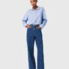Wide jeans with rhinestones