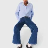 Wide jeans with rhinestones