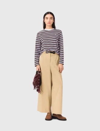 Wide-leg cotton pants