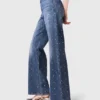 Wide-leg denim jeans with studs Wide-leg denim jeans with studs