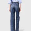 Wide-leg denim jeans with studs Wide-leg denim jeans with studs