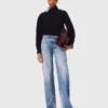 Wide-leg embroidered jeans Wide-leg embroidered jeans
