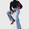 Wide-leg embroidered jeans Wide-leg embroidered jeans