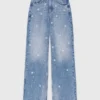 Wide-leg embroidered jeans Wide-leg embroidered jeans