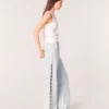 Wide-leg rhinestone cutaway jeans Wide-leg rhinestone cutaway jeans