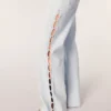 Wide-leg rhinestone cutaway jeans Wide-leg rhinestone cutaway jeans