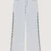 Wide-leg rhinestone cutaway jeans Wide-leg rhinestone cutaway jeans