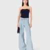 Wide-leg rhinestone jeans Wide-leg rhinestone jeans