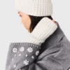Wool and rhinestone mittens