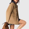 Wool coat with removable hood