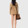 Wool coat with removable hood