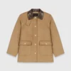 Wool coat with removable hood