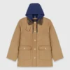 Wool coat with removable hood
