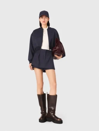 Zipped mix wool bomber