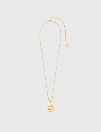 Zodiac sign plaque necklace
