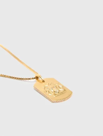Zodiac sign plaque necklace